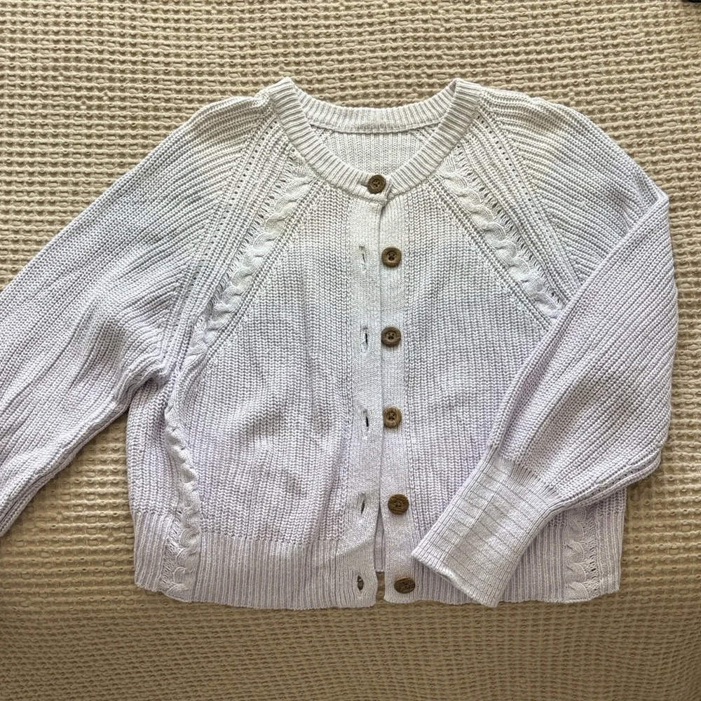 Universal Thread Pale Lavender Button-Front Knit Cardigan - Picture 1 of 4